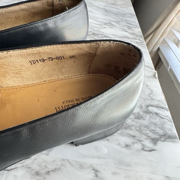 Cesare Paciotti Mens Loafer Black Leather Sz 12 EU 45 Gold Dagger Made In Italy - Picture 3 of 8